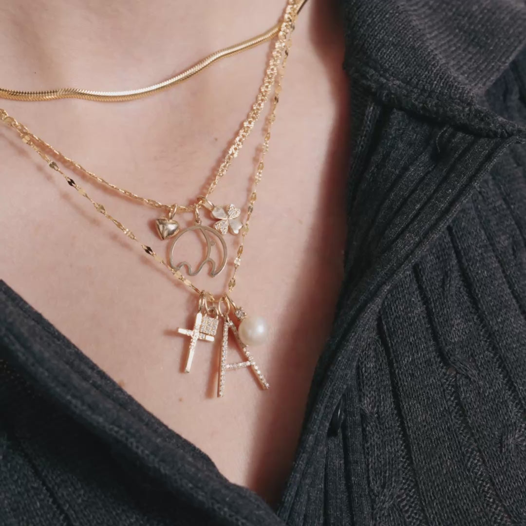 Diamond Letter Charm