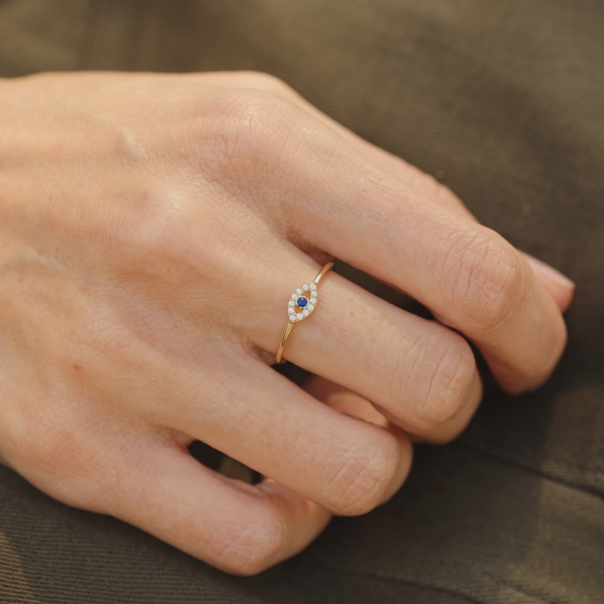 Diamond Evil Eye Ring