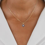 Blue Enamel Evil Eye Clover Charm