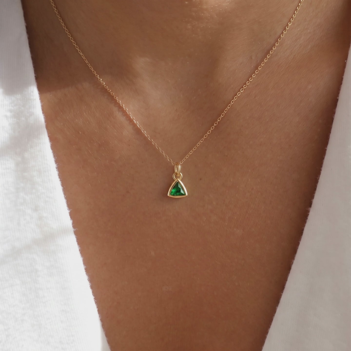 Triangle Birthstone Pendant