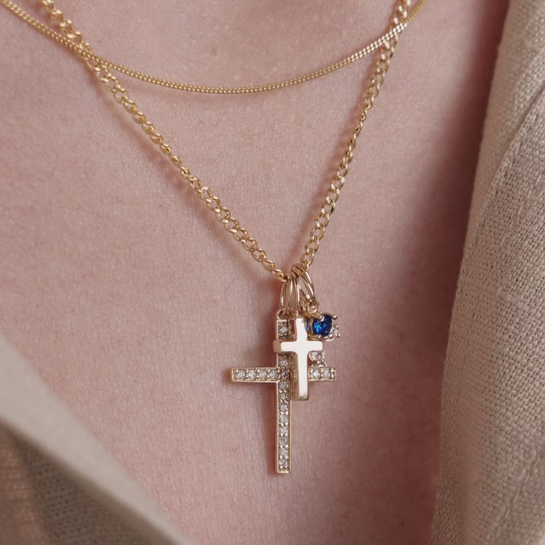 Diamond Cross Charm