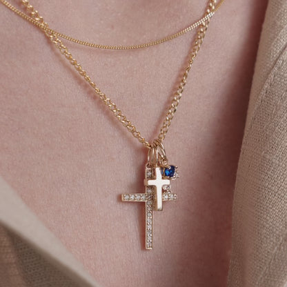 Diamond Cross Charm