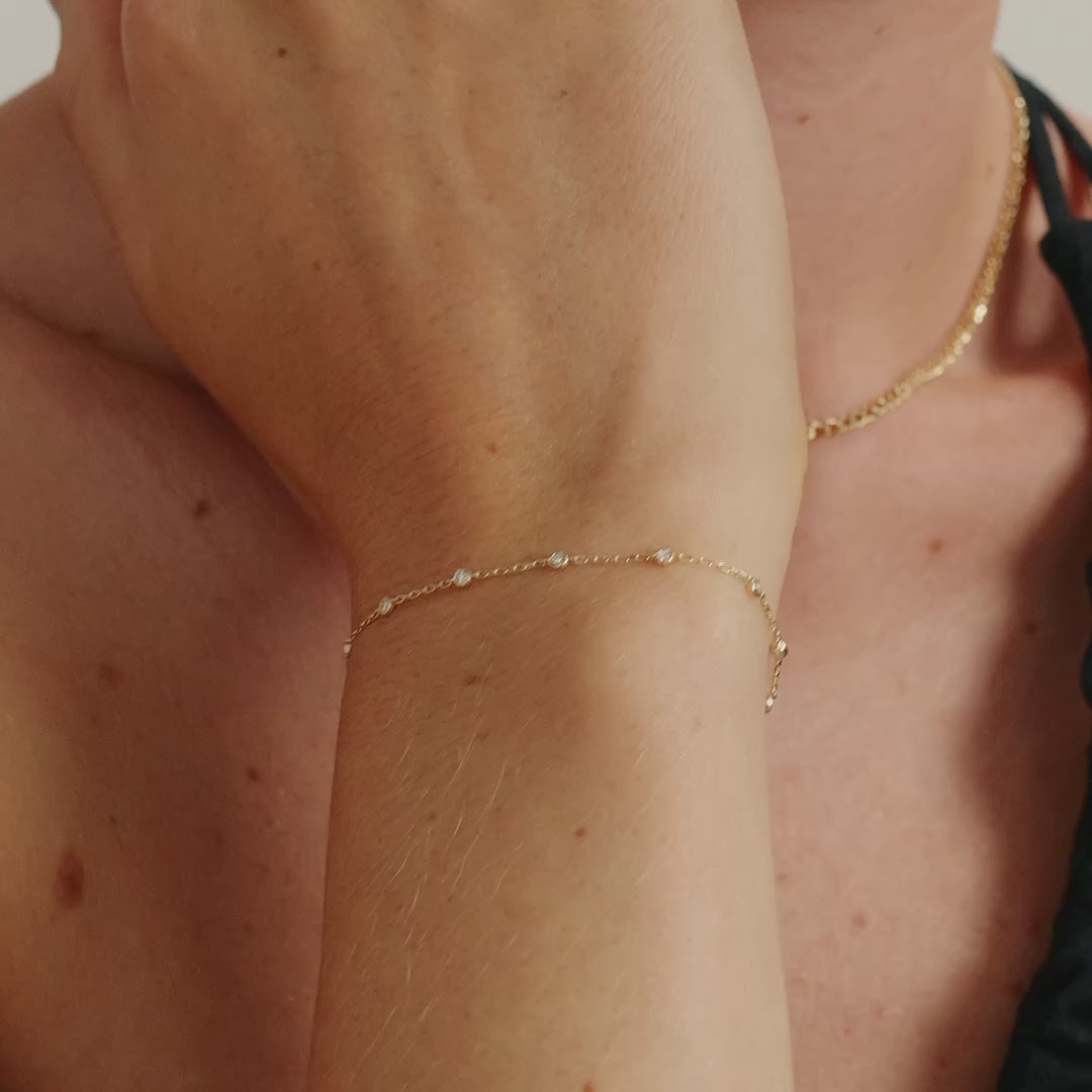 Bezel Diamond Station Bracelet