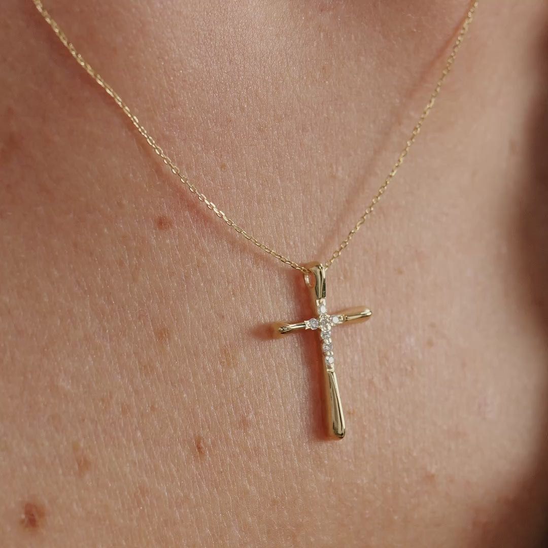 Diamond Bold Cross Necklace
