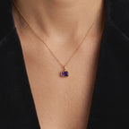 Dainty Emerald Cut Birthstone Charm