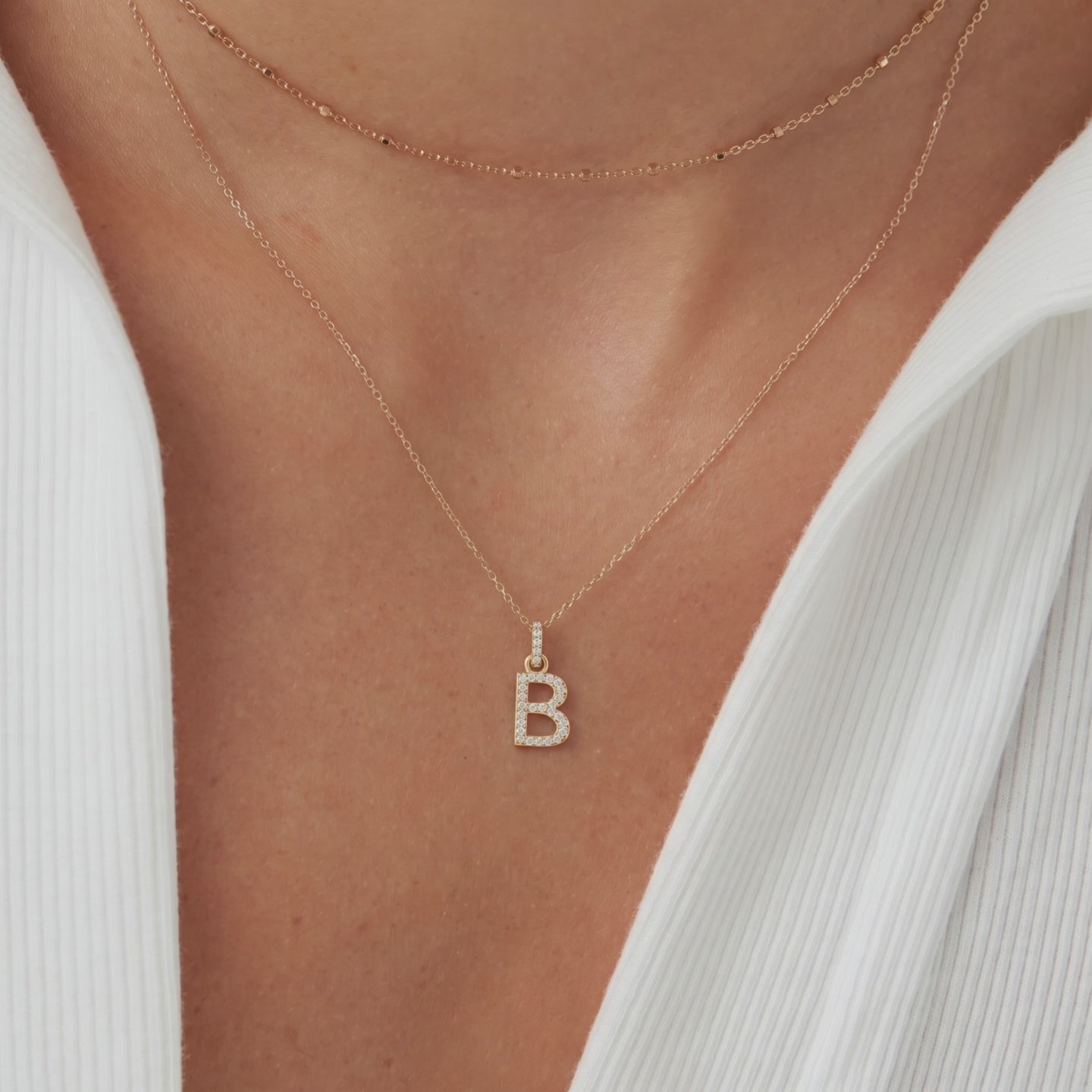 Diamond Initial Letter Charm