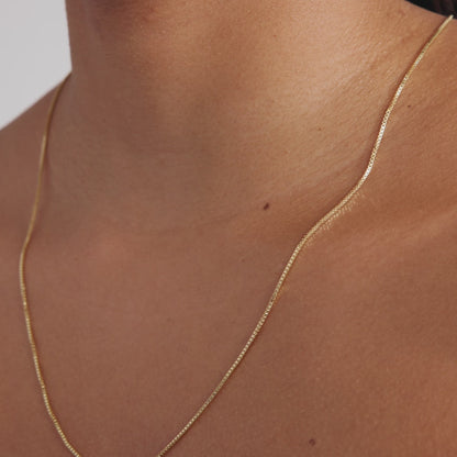 Box Chain Necklace in 14K Solid Gold