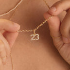 Diamond Number Charm Pendant
