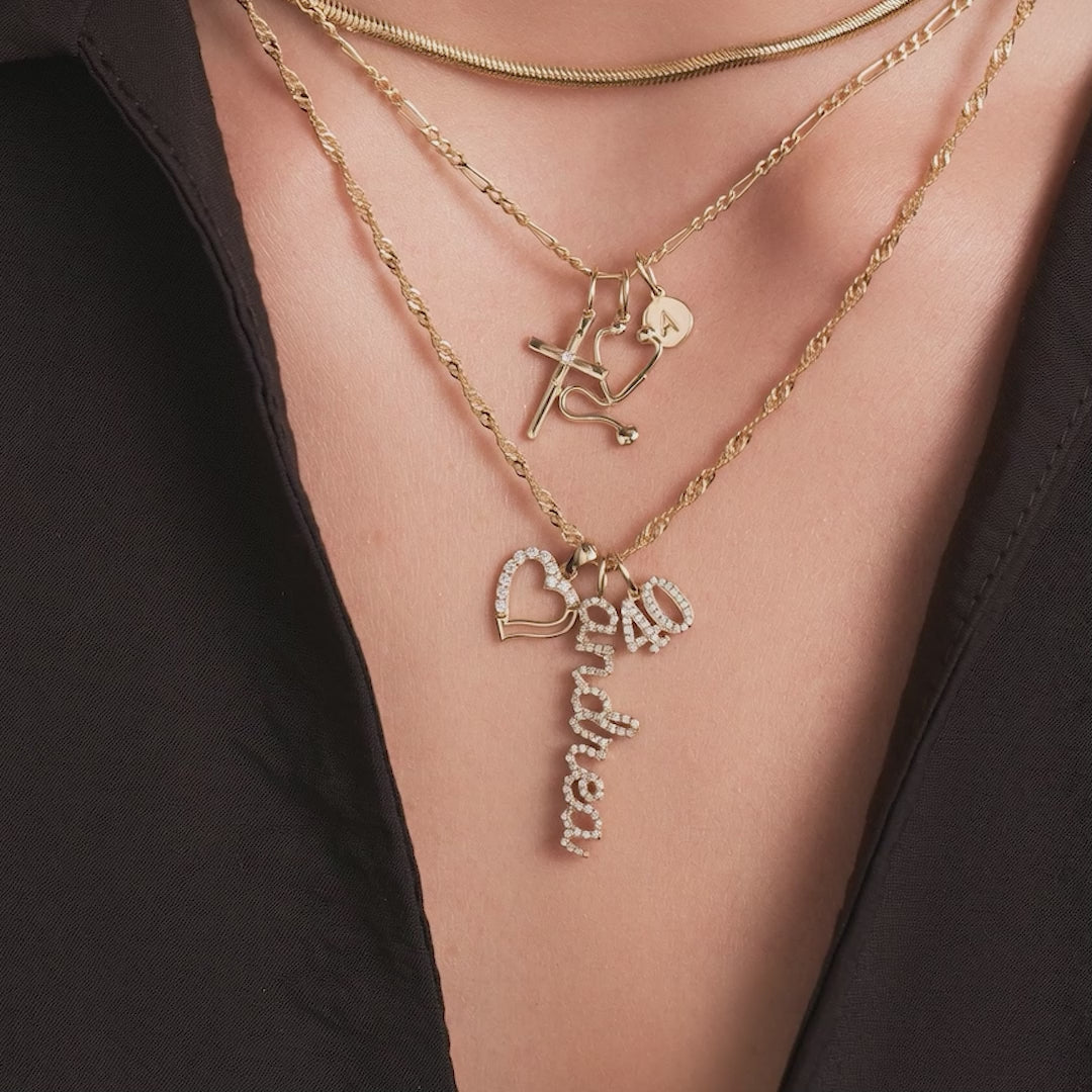 Diamond Accent Cross Charm