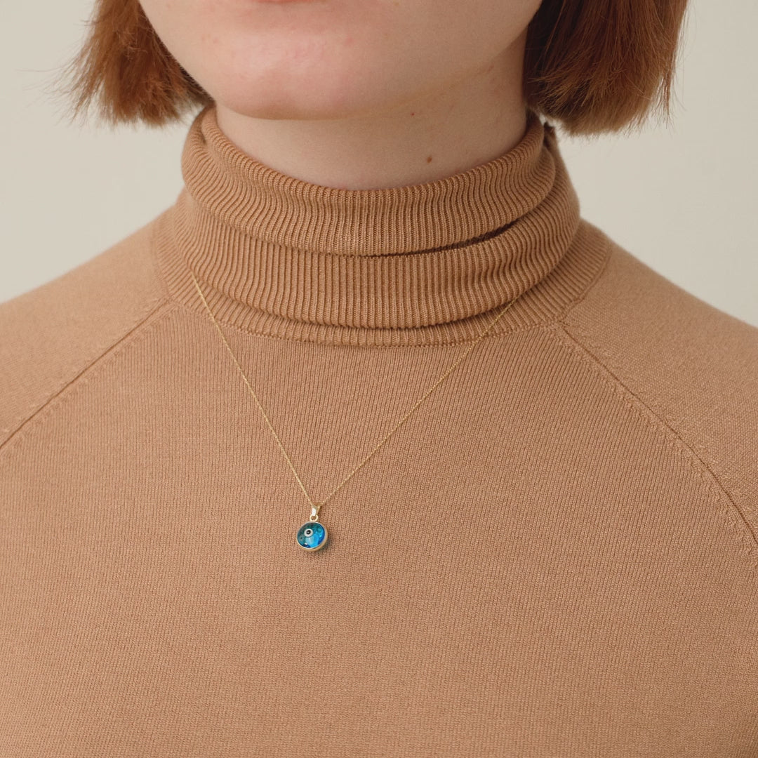 Blue Evil Eye Pendant Necklace
