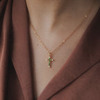 Birthstone Diamond Cross Charm