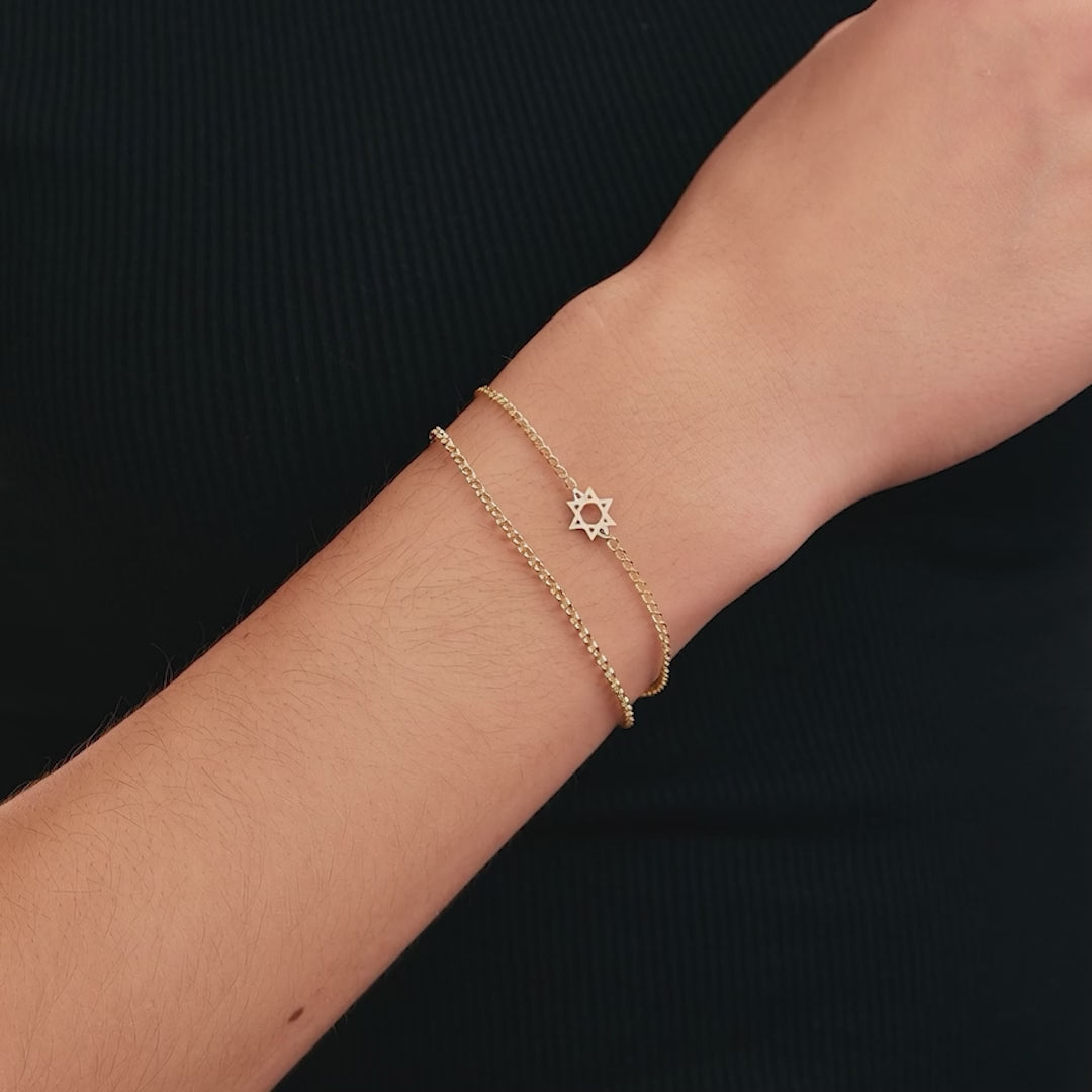Star of David Chain Bracelet
