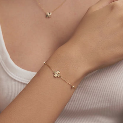 Diamond Four-Leaf Clover Bracelet