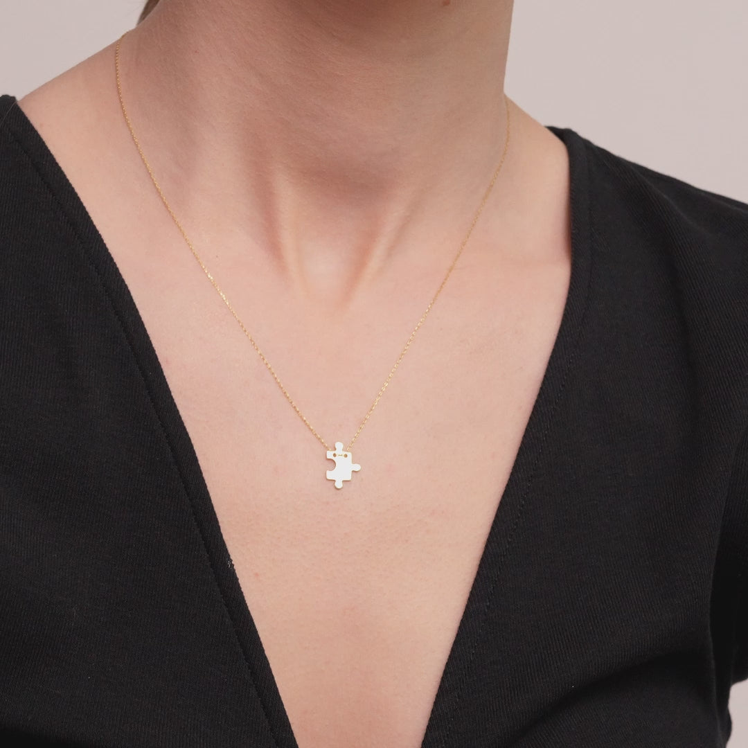 Puzzle Piece Pendant Necklace