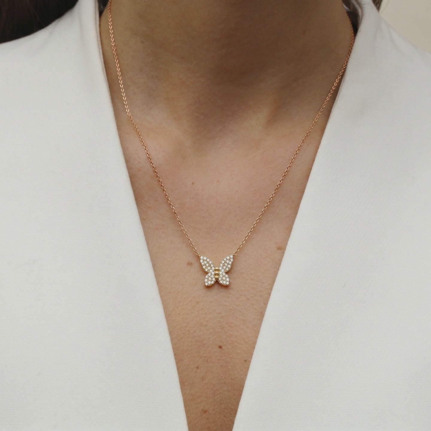 Diamond Butterfly Necklace