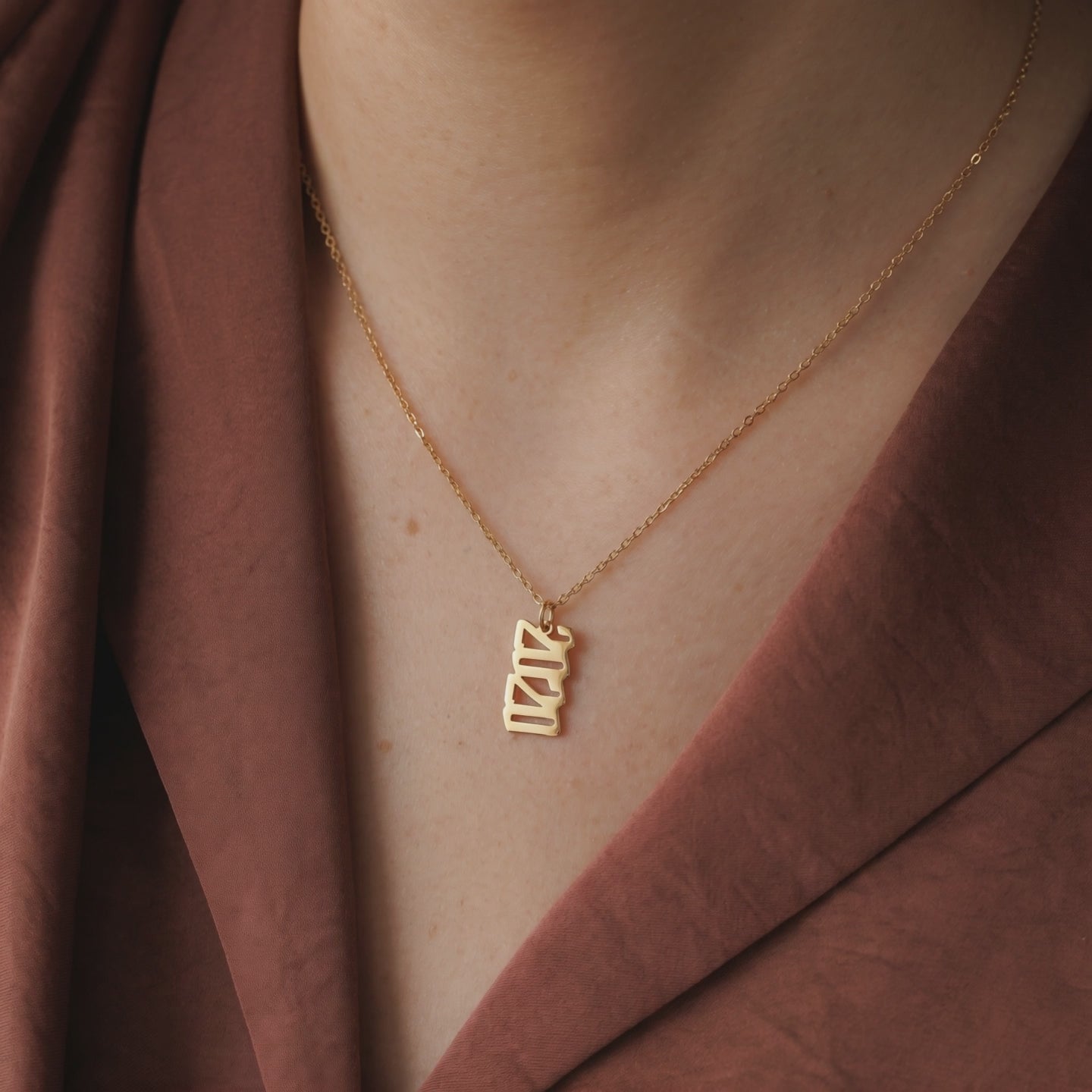 Custom Year Date Pendant Necklace