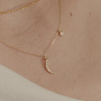 Diamond Moon Star Necklace
