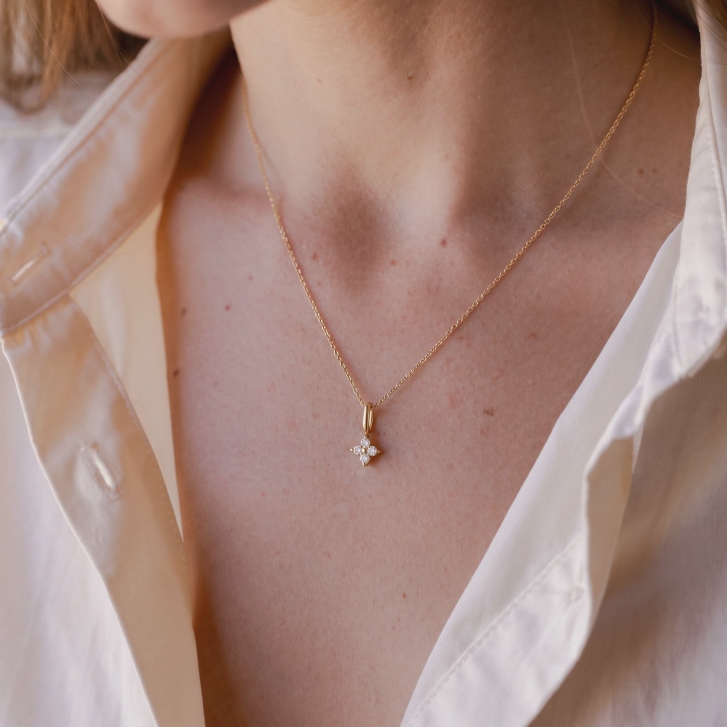 Diamond Clover Charm