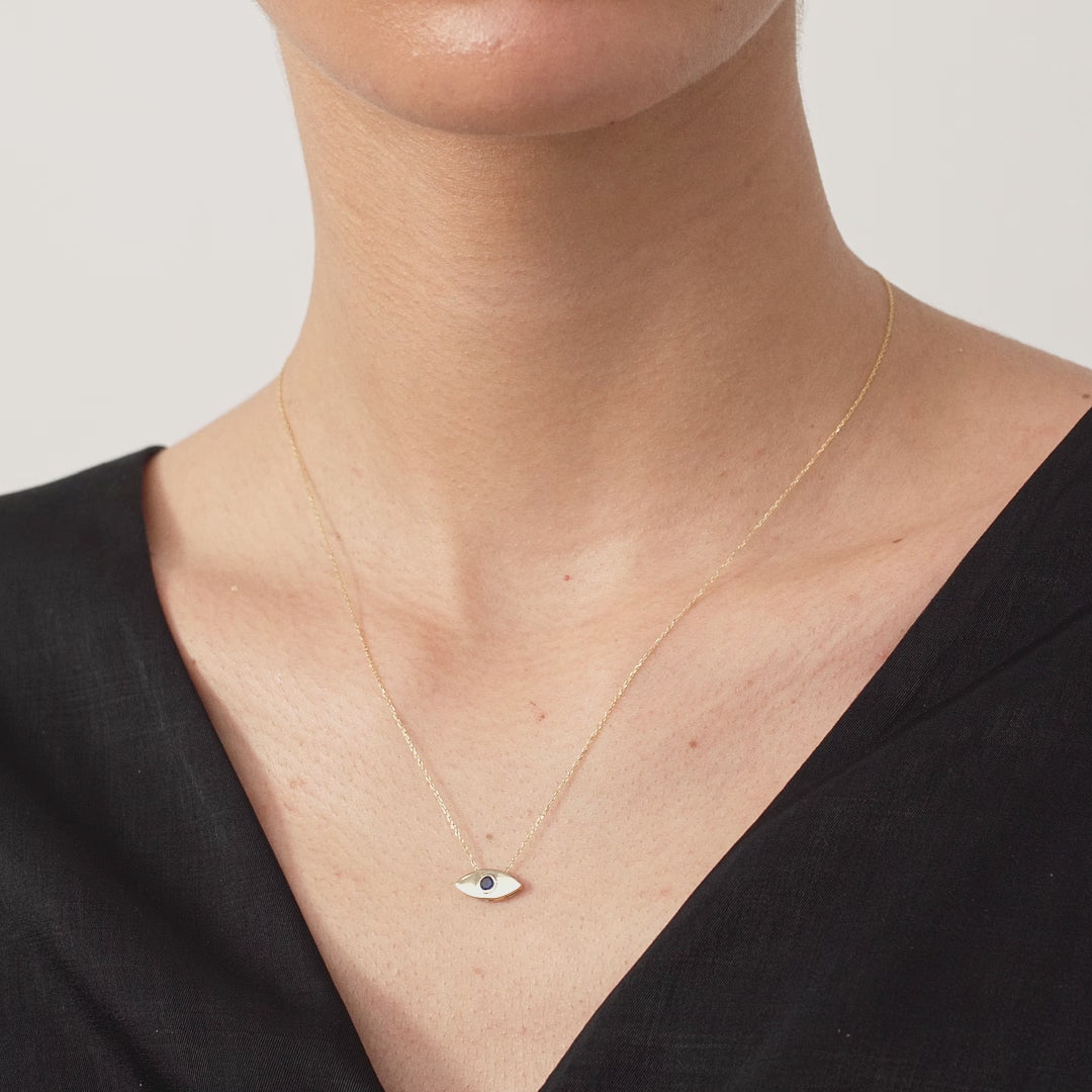 Sapphire Evil Eye Necklace