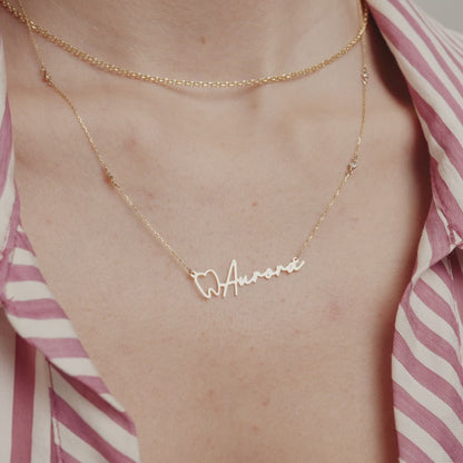 Diamond Name Necklace for Dentist