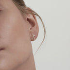 Diamond Cross Stud Earrings
