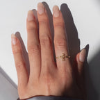 Infinity Cross Ring with Diamond Accent
