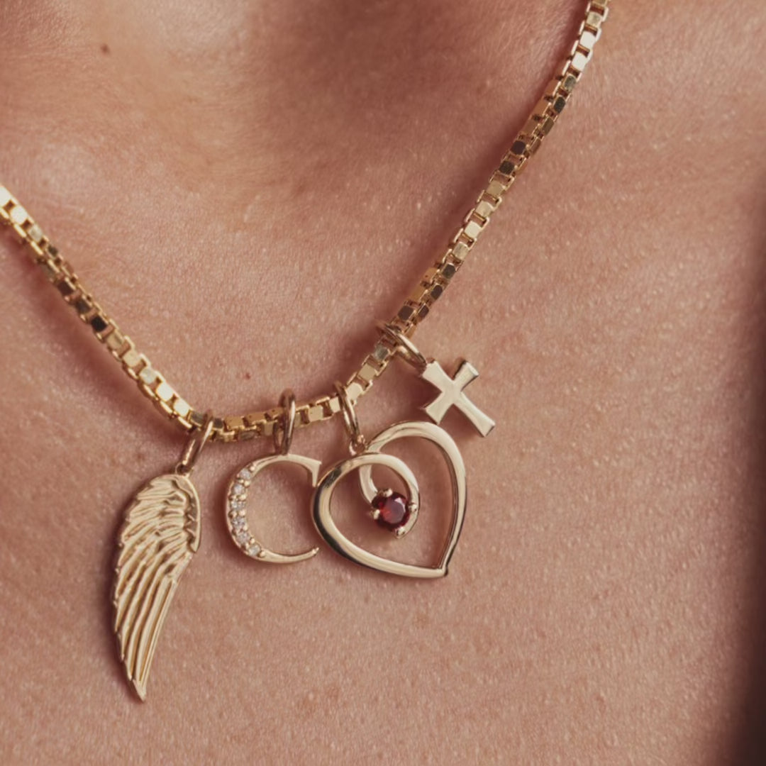 14k Solid Gold Greek Cross Charm | Christian Cross Pendant for