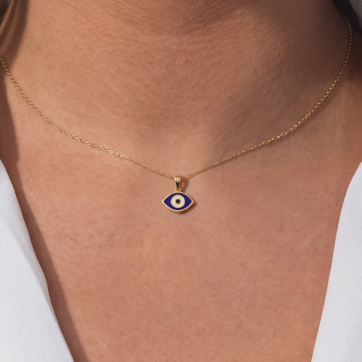 Almond Evil Eye Charm Pendant