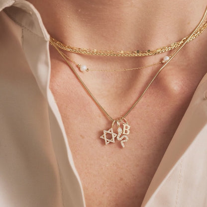 Diamond Star of David Charm