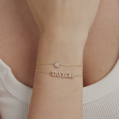 Diamond Name Bracelet in 14k Solid Gold