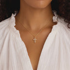 Dainty 0.16 ct. Diamond Cross Charm Pendant