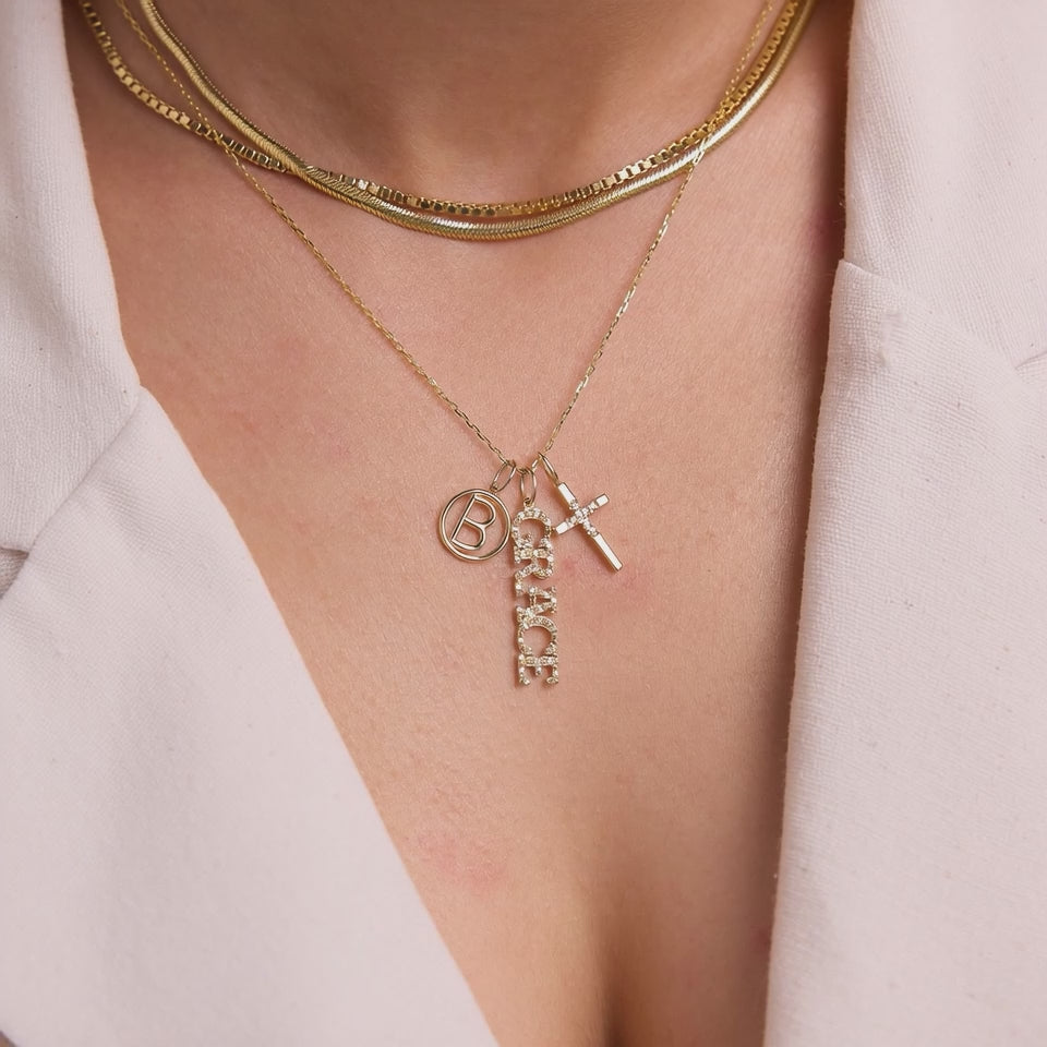 Diamond Faith Cross Charm