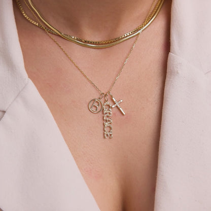 Diamond Faith Cross Charm