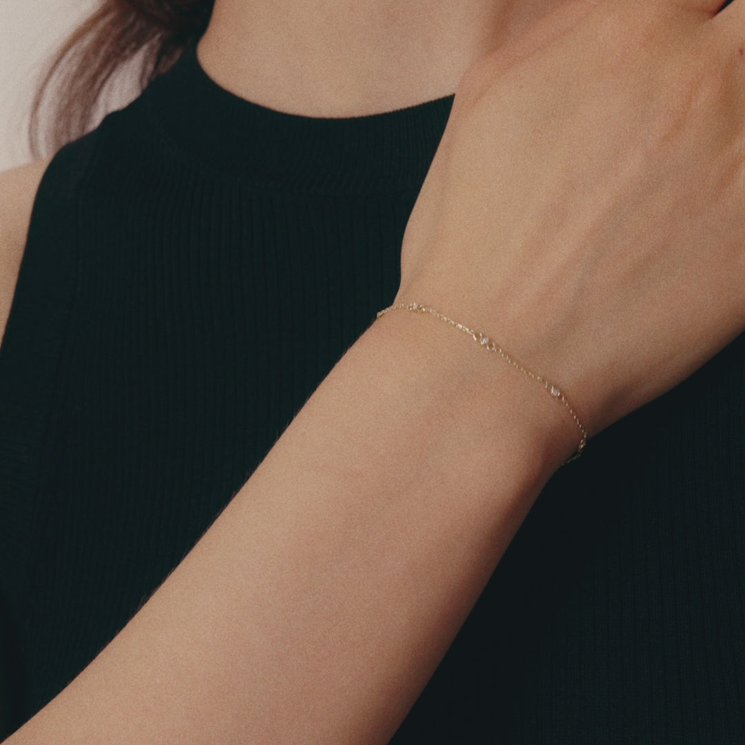 Diamond Bezel Station Bracelet