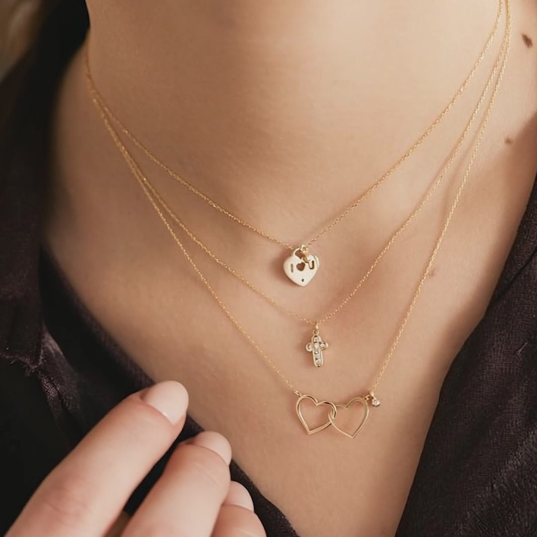 Tiny Diamond Cross Necklace