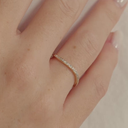 Diamond Curved Eternity Ring in 14K Solid Gold