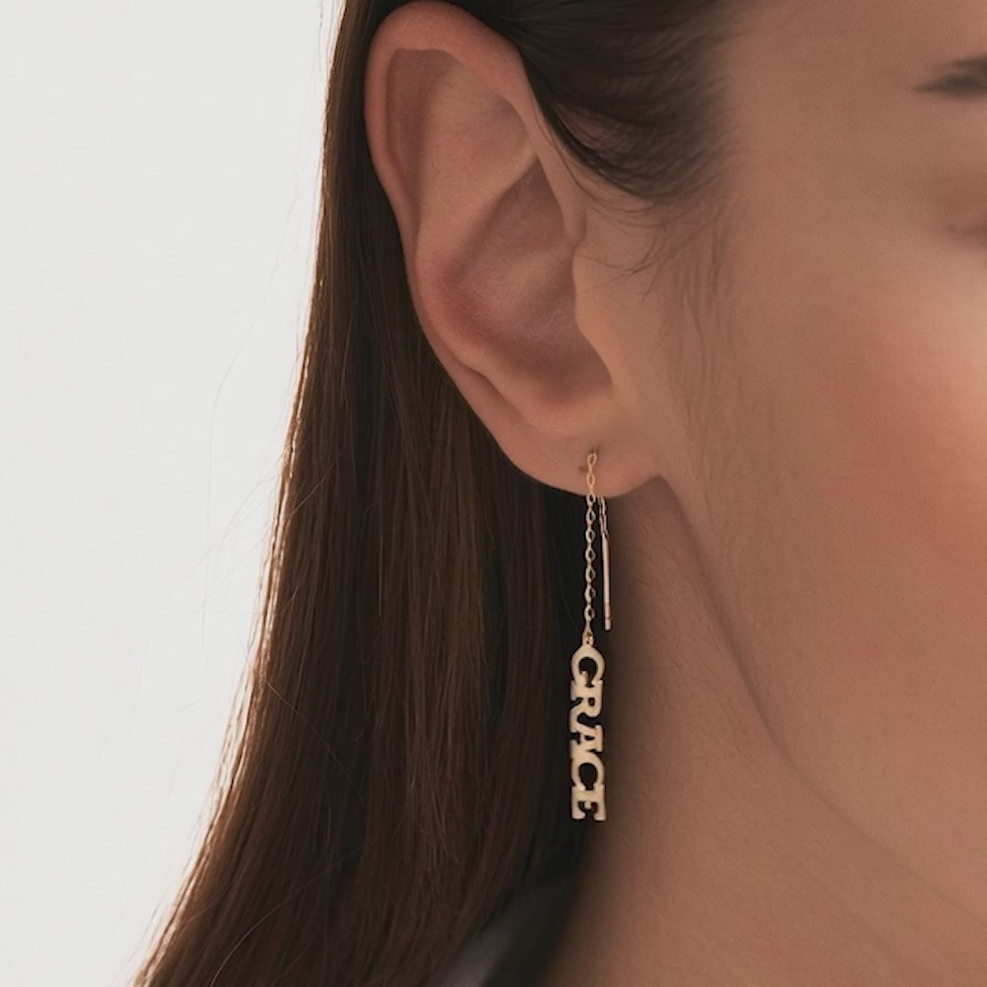 Custom Name Threader Earrings