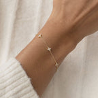 Diamond Clover Station Bracelet