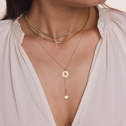 Cut-Out Star Y-Necklace