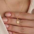Dainty Diamond Star of David Necklace