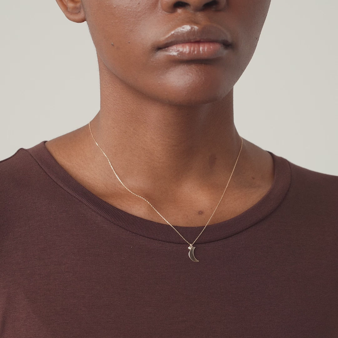 Diamond Moon Necklace