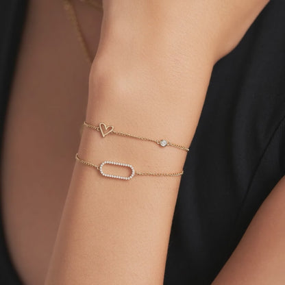 Diamond Paperclip Bracelet