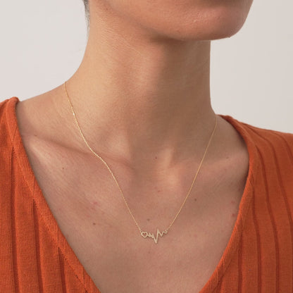 Heartbeat Necklace in 14K Solid Gold