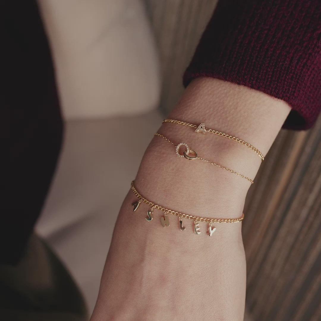 Diamond Initial Bracelet