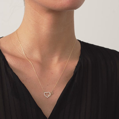 Heart Infinity Necklace in 14K Solid Gold