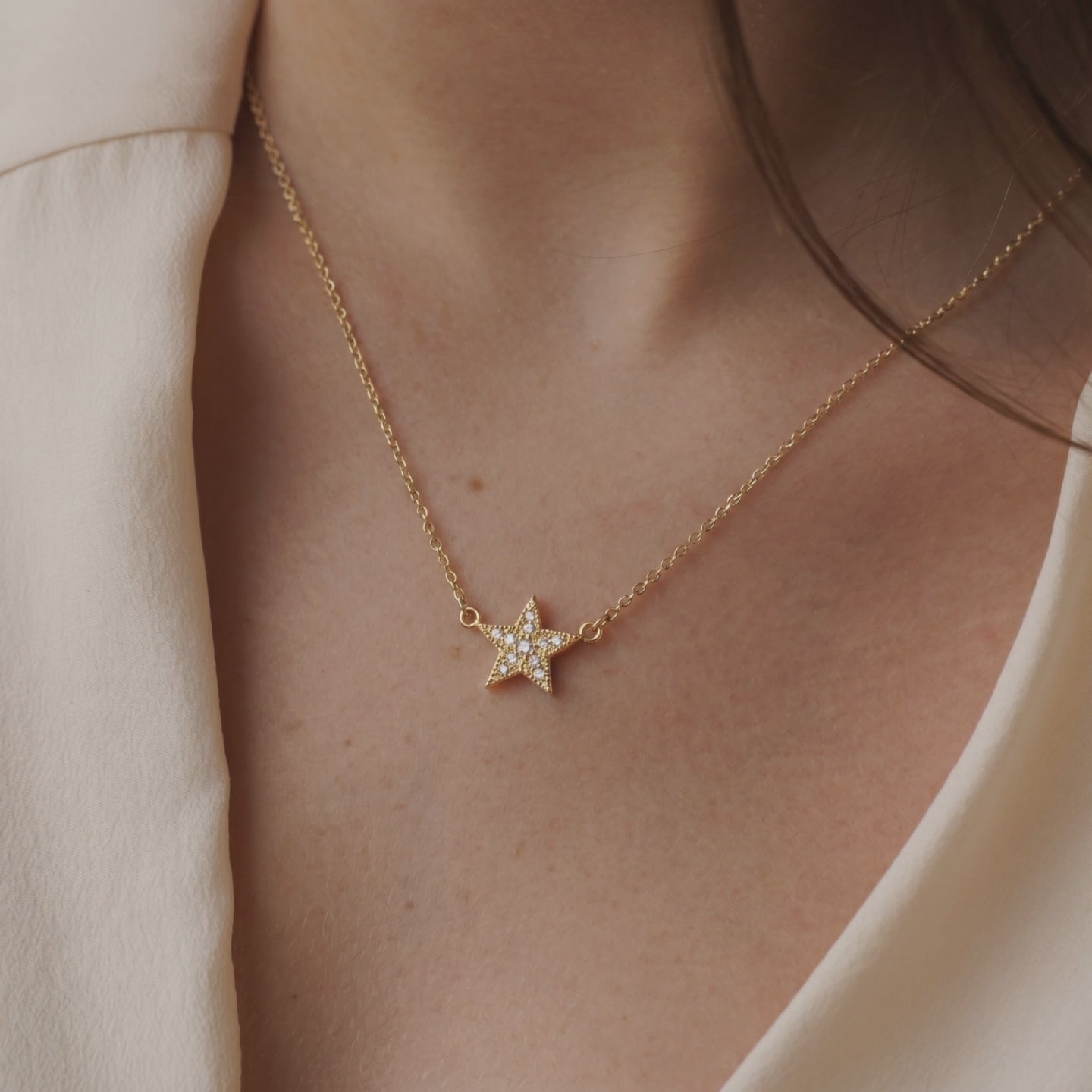 Diamond Pave Star Necklace