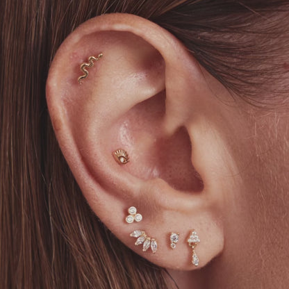 Tiangle Dangle Flat Back Piercing Stud