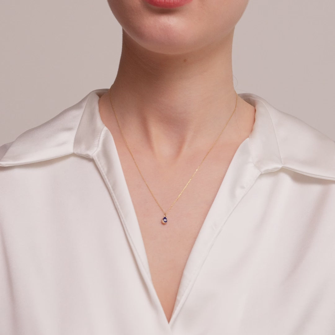 Drop Evil Eye Pendant Necklace