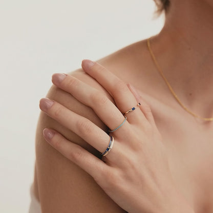 Birthstone Enamel Signet Ring