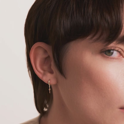 Cross Dangle and Hoop Earrings